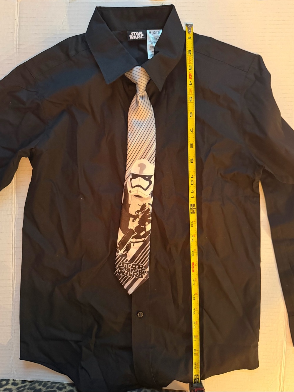 Star Wars Black Button-Down Shirt with Beige Stormtrooper Tie
